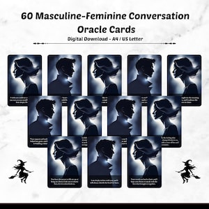 Masculine-Feminine Conversation Cards | Printable Masculine-Feminine Deck | Digital Oracle Card Deck | Tarot Cards Spiritual