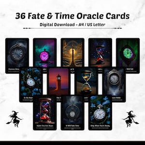 Fate & Time Oracle Cards | Digital Oracle Cards | Printable Oracle Deck | Spiritual | Digital Tarot Cards | Tarot Cards