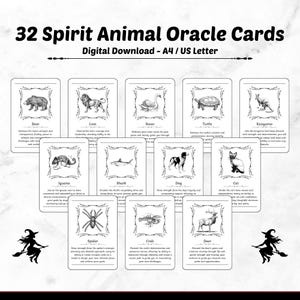 Orakelkaarten met geest-dieren | Digital Spirit Animal orakelkaarten | Orakelkaartspel | Afdrukbaar orakeldeck | Orakelkaarten spiritueel | Tarotkaarten