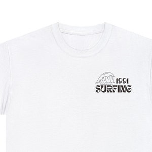 Surfin 1991 tshirt, Surf Tshirts, Surfing club tshirt,  Sea Sport tshirt, summer tshirt, Gift for Surfer, Unisex surfer tshirt