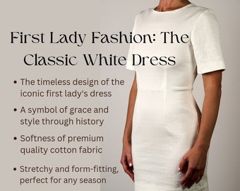 Kleines weißes Kleid / Weißes Minikleid / Bescheidene Kleider / Business casual Frauen / Weißes Abschlusskleid / Festliche Kleider