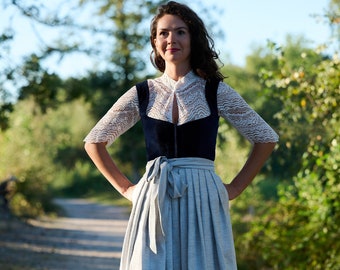 Luxe katoenen velours dirndljurk Eleanor met 2 schorten Beiers Oktoberfest