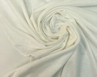 Italian Milk White Viscose Jersey Knit Lounge wear Fabric Stretch Tricot