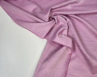 Pink Italian Cotton Blend Jacquard Fabric, Luxury Sewing Material