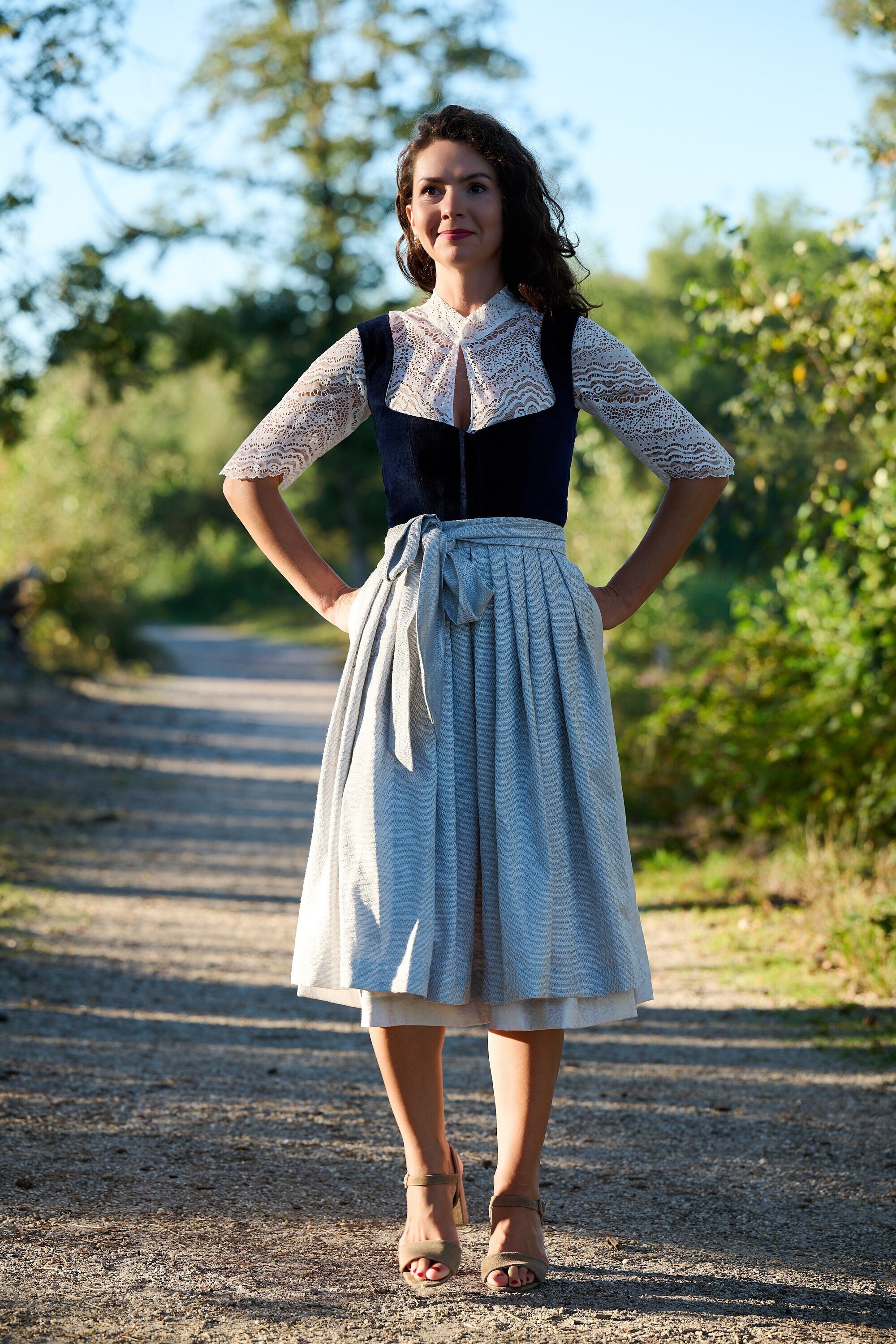 Generic Dirndl Camicetta da donna con pizzo – Camicetta da donna in