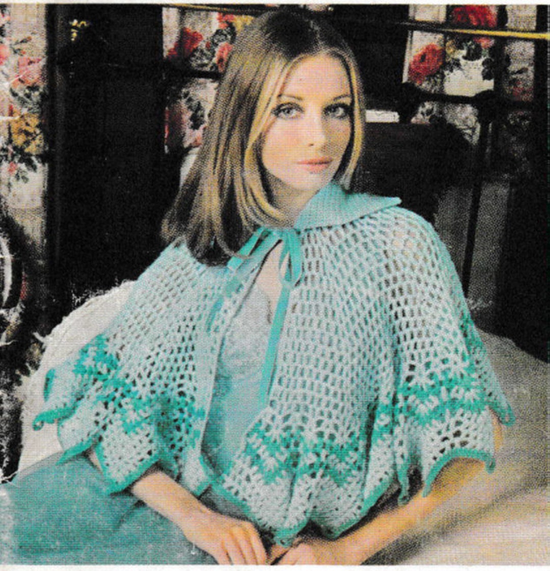Vintage Crochet Cape - Etsy