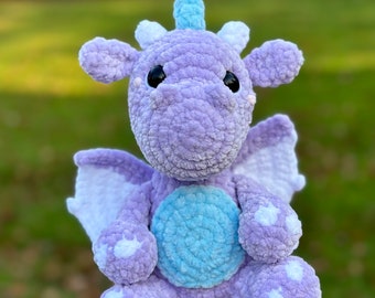 Cute Crochet Purple Dragon *Handmade*