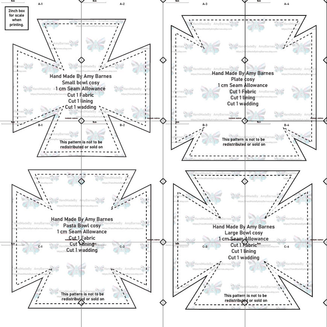 Bowl Cozy Sewing Patterns (digital Download) A4, A0 and US Letter Print ...