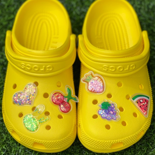 Glitter kawaii shaker fruit shoe charms