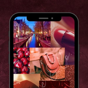 Red Theme Aesthetic Phone Wallpaper iPhone Home Screen Background | Instant Download