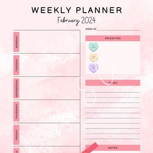 February 2024 Weekly Planner Instant Download - Etsy