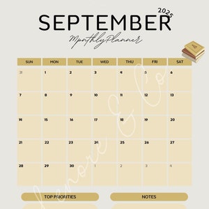 September 2025 Monthly Planner| Instant Download