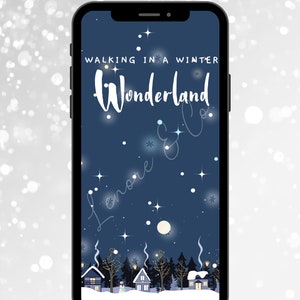Winter Wonderland Christmas Phone Wallpaper iPhone Home Screen Background| Instant Download