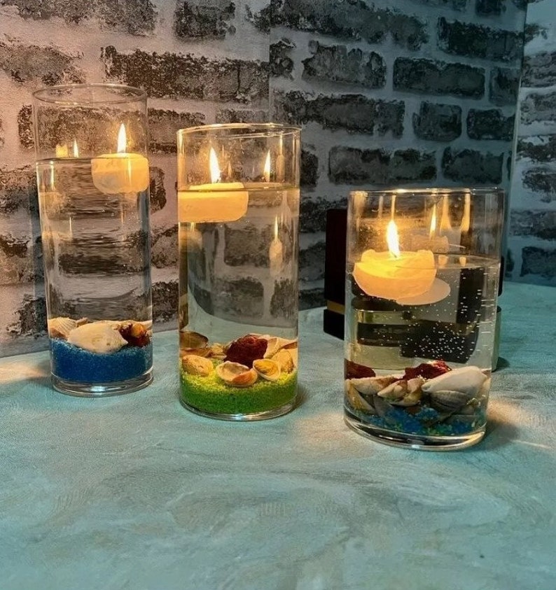 3 Cylinder Glass Candle Holders Etsy