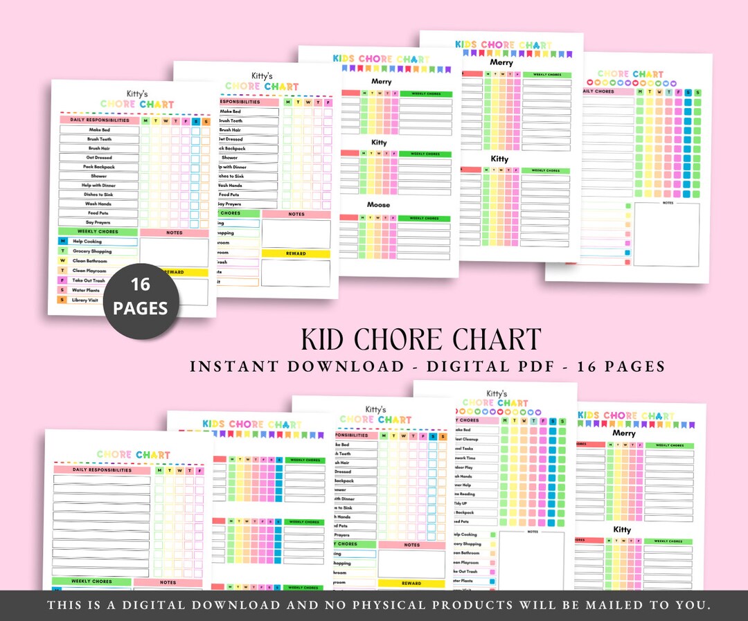 EDITABLE KIDS CHART, Toddler Routine Chart Visual Schedule for Kids ...