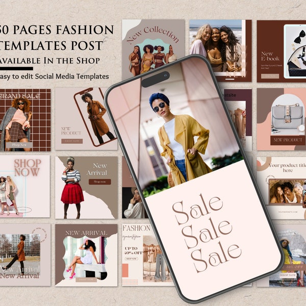 EDITABLE FASHION Instagram TEMPLATE, Instagram Fashion Templates, Fashion Social , Fashion Social Media, Blogger Template Digital Download