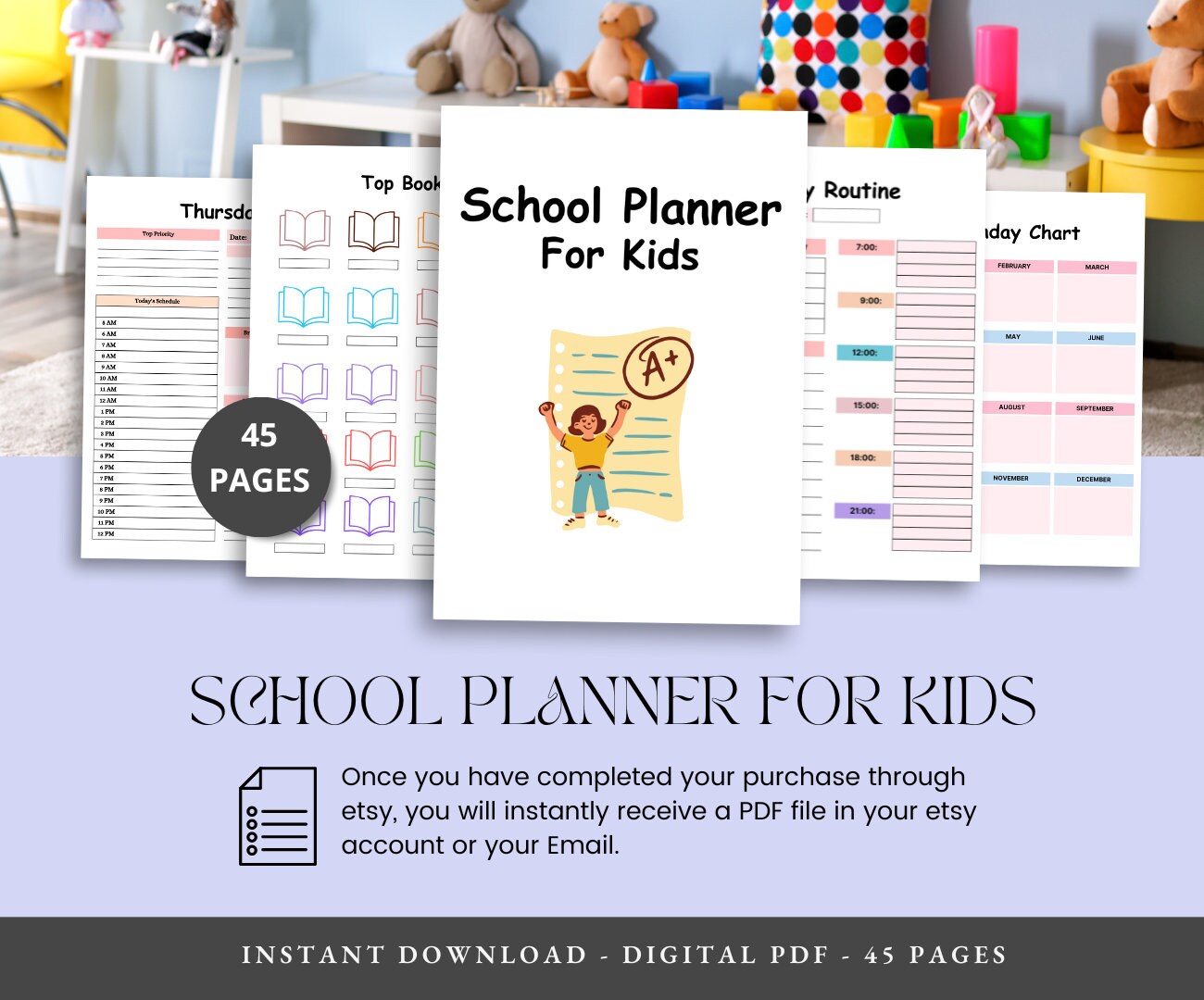 SCHOOL PLANNER, PRINTABLE Planner, Printable Student Planner Bundle ...