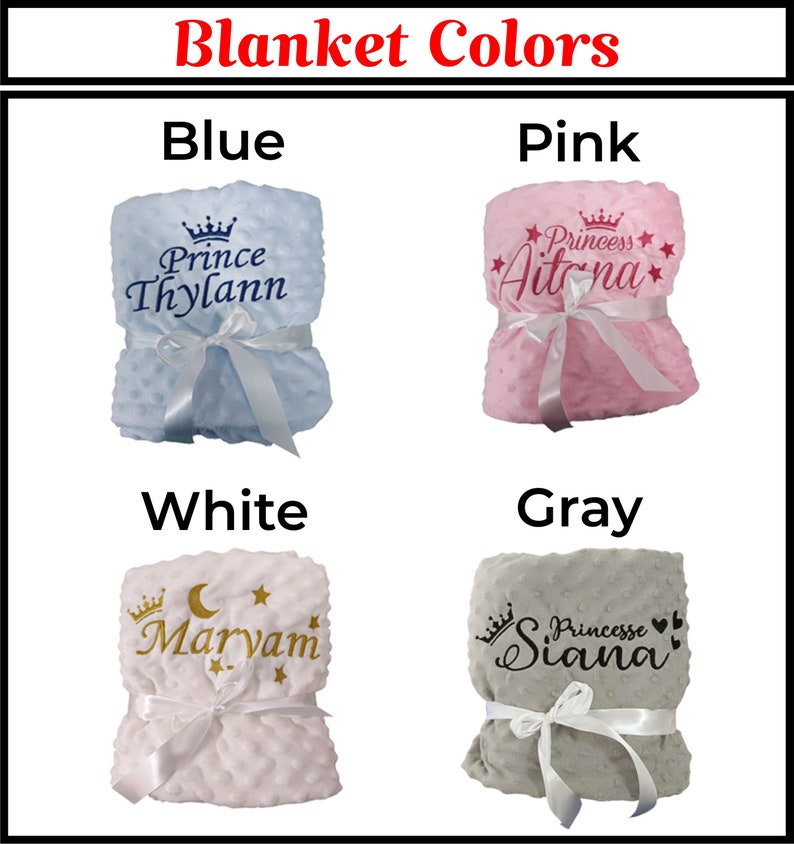 Coperta personalizzata con nome bambina, coperta ricamata per neonato, coperta scroler lavorata a maglia con colori confortevoli, regalo di compleanno personalizzato per bambini Gray Blanket & Clip