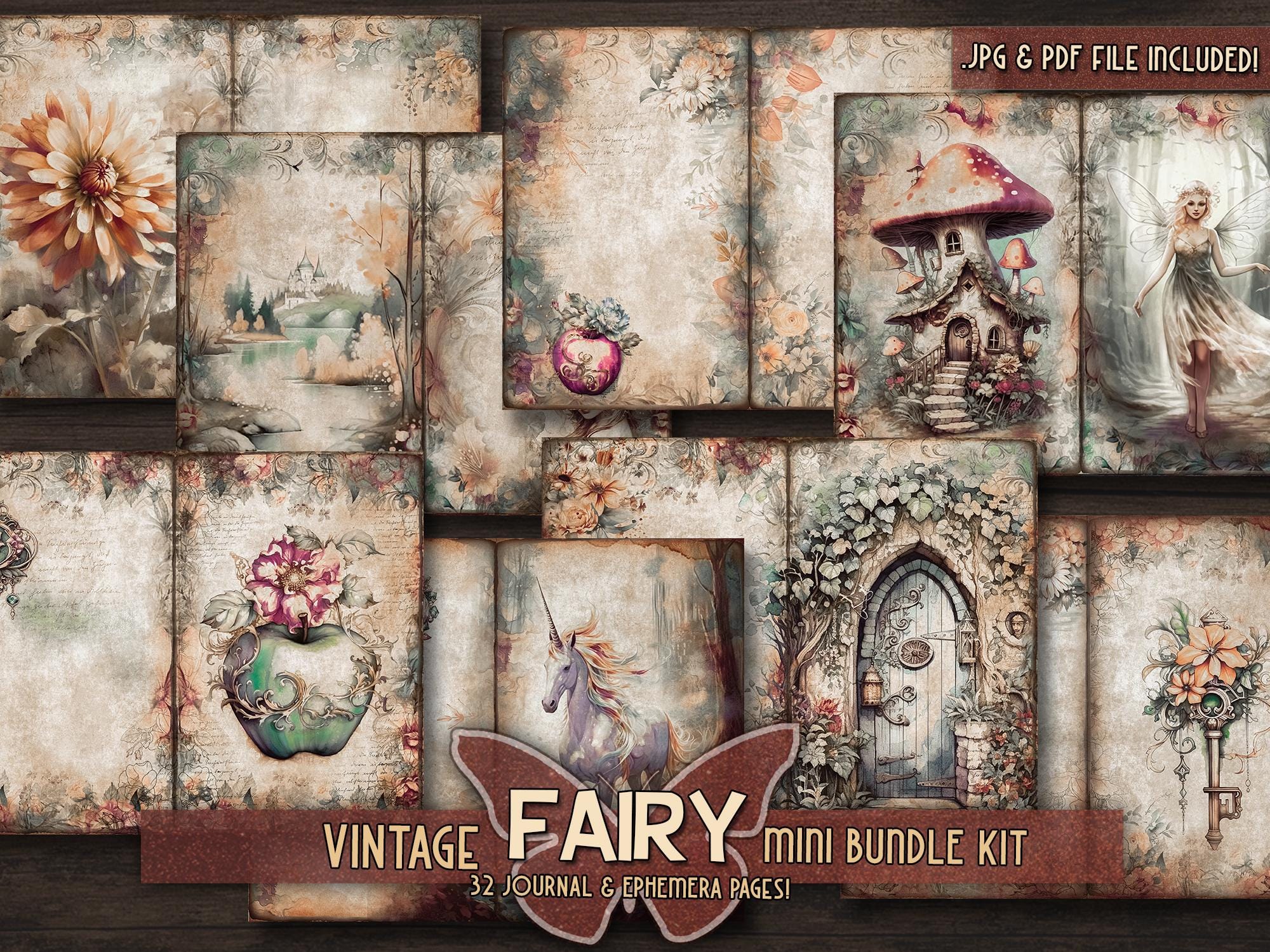 Vintage Fairy Junk Journal, Aesthetic Fairy, Magical Fairies Bundle ...