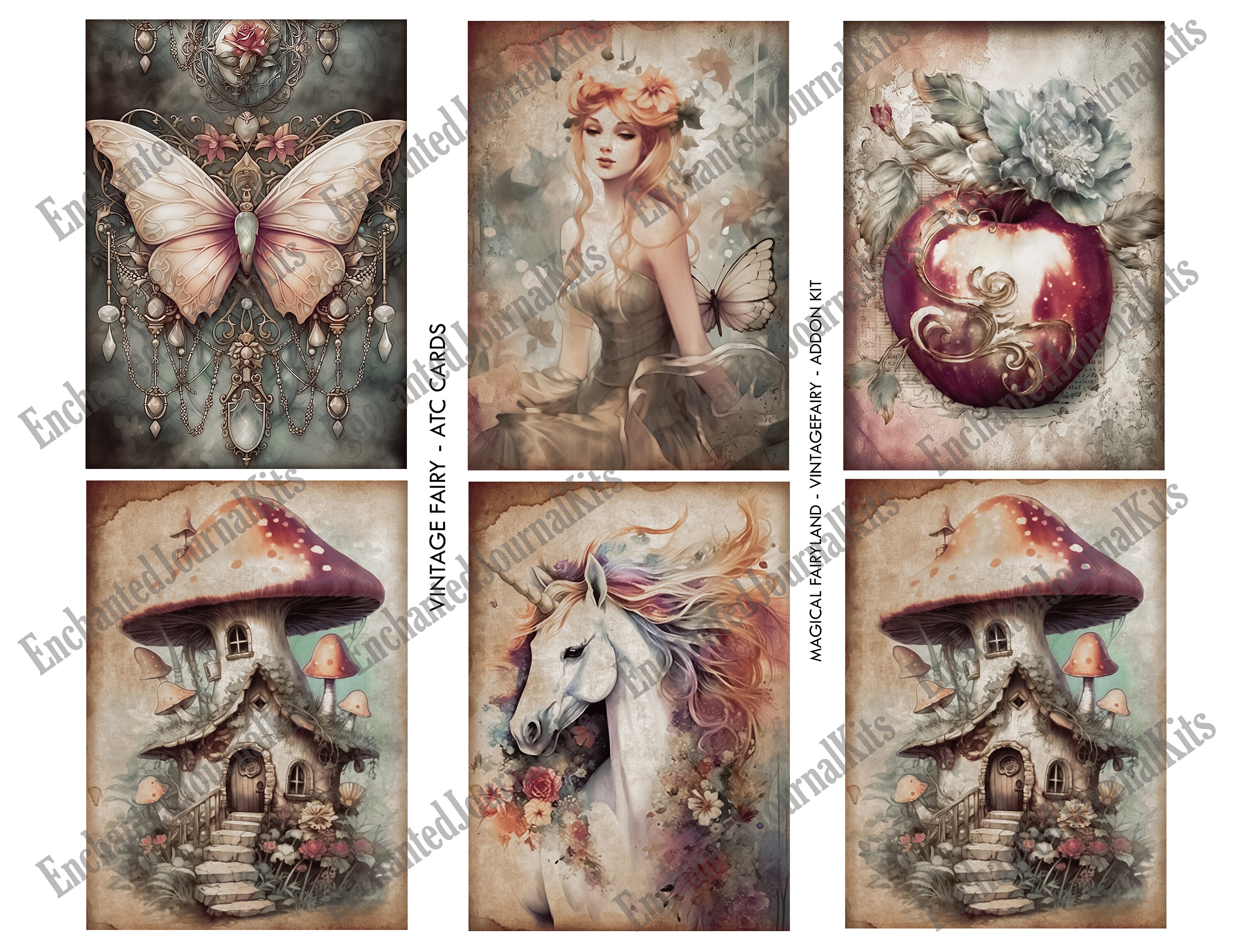 Vintage Junk Journal Ephemera Kit Digital Download Magical Fairy ...