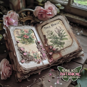Impressions de lot d'art botanique Junkjournal plante livre papiers lot vintage journal éphémères Scrapbook botanique papiers journal enchanté numérique