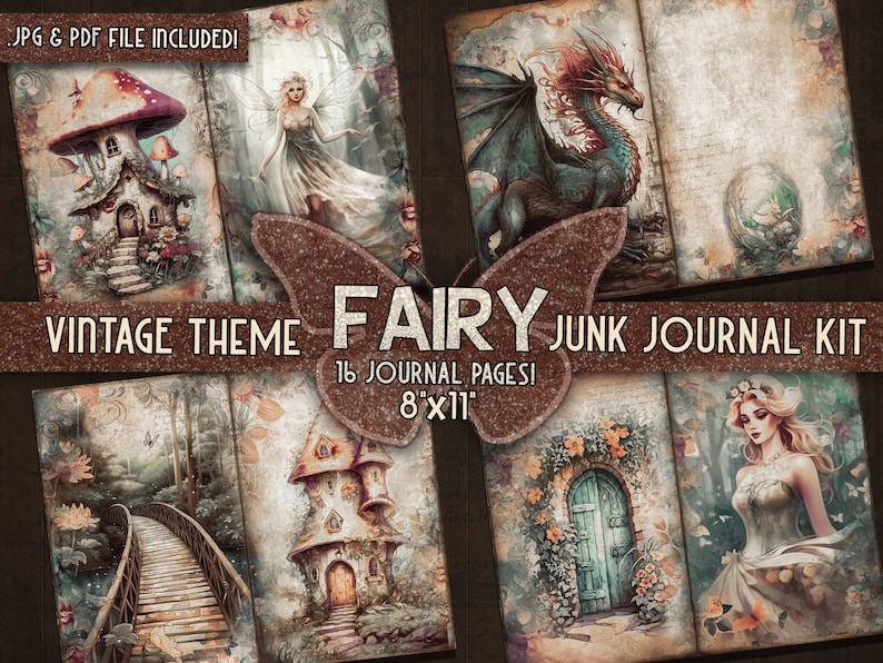 Vintage Fairy Junk Journal Kit Printable Fairies Junkjournal Magical ...