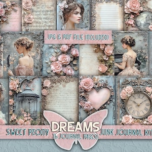 Fantasy Romantik viktorianisches Papier zum Ausdrucken Shabby Journal Seiten zum Ausdrucken