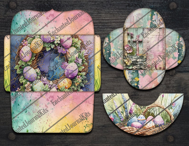 Easter Papers Ephemera Printable Bunny Tags Pockets Envelop Digital ...