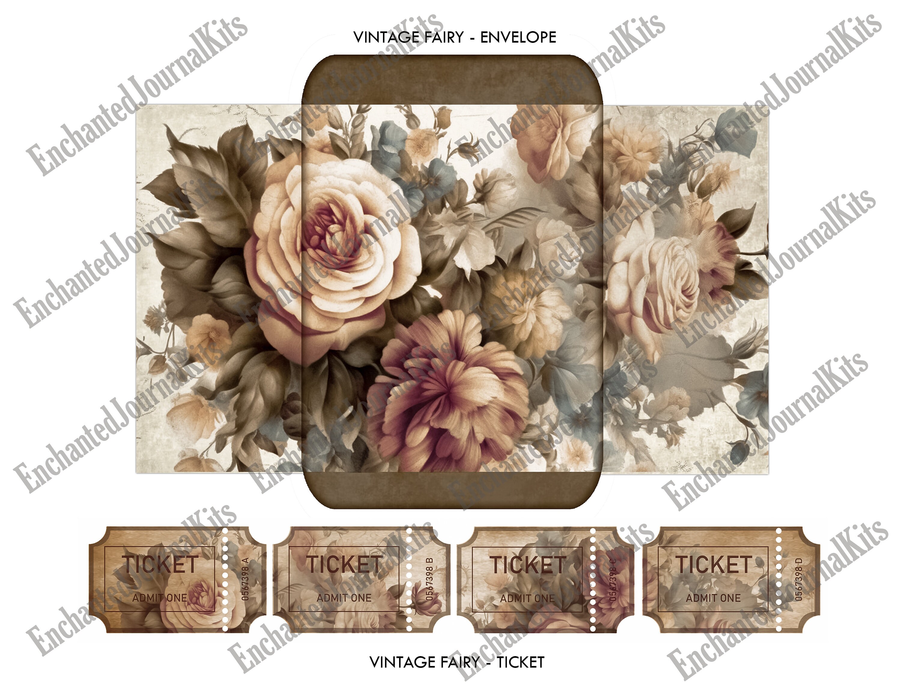 Vintage Junk Journal Ephemera Kit Digital Download Magical Fairy ...