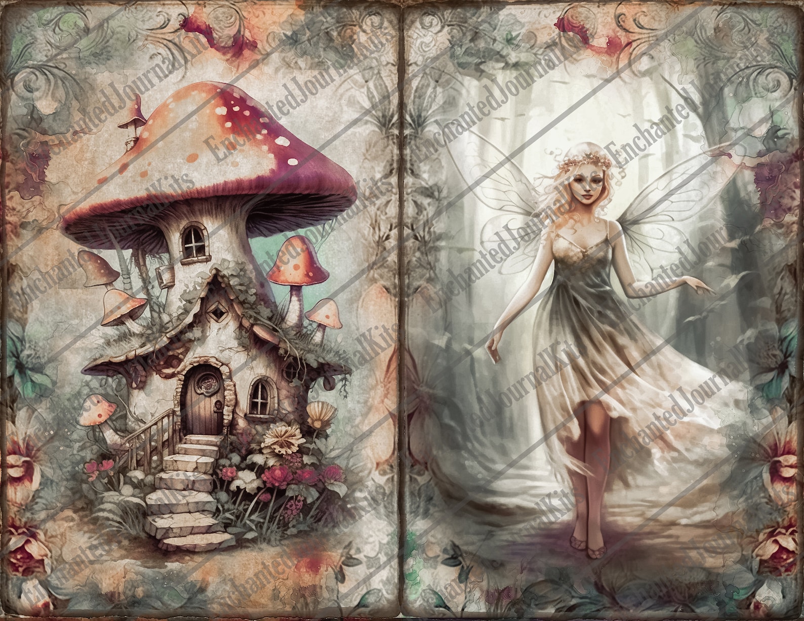 Vintage Fairy Junk Journal Kit Printable Fairies Junkjournal Magical ...