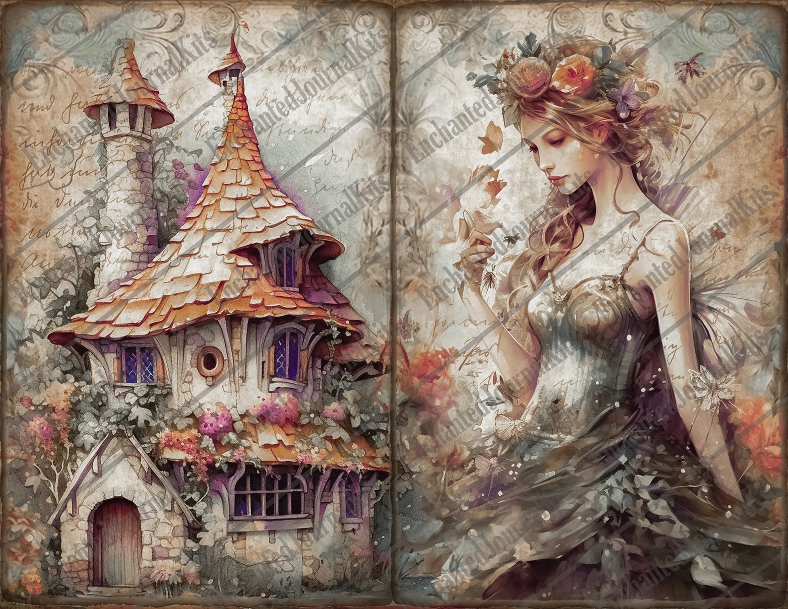 Vintage Fairy Junk Journal Kit Printable Fairies Junkjournal Magical ...