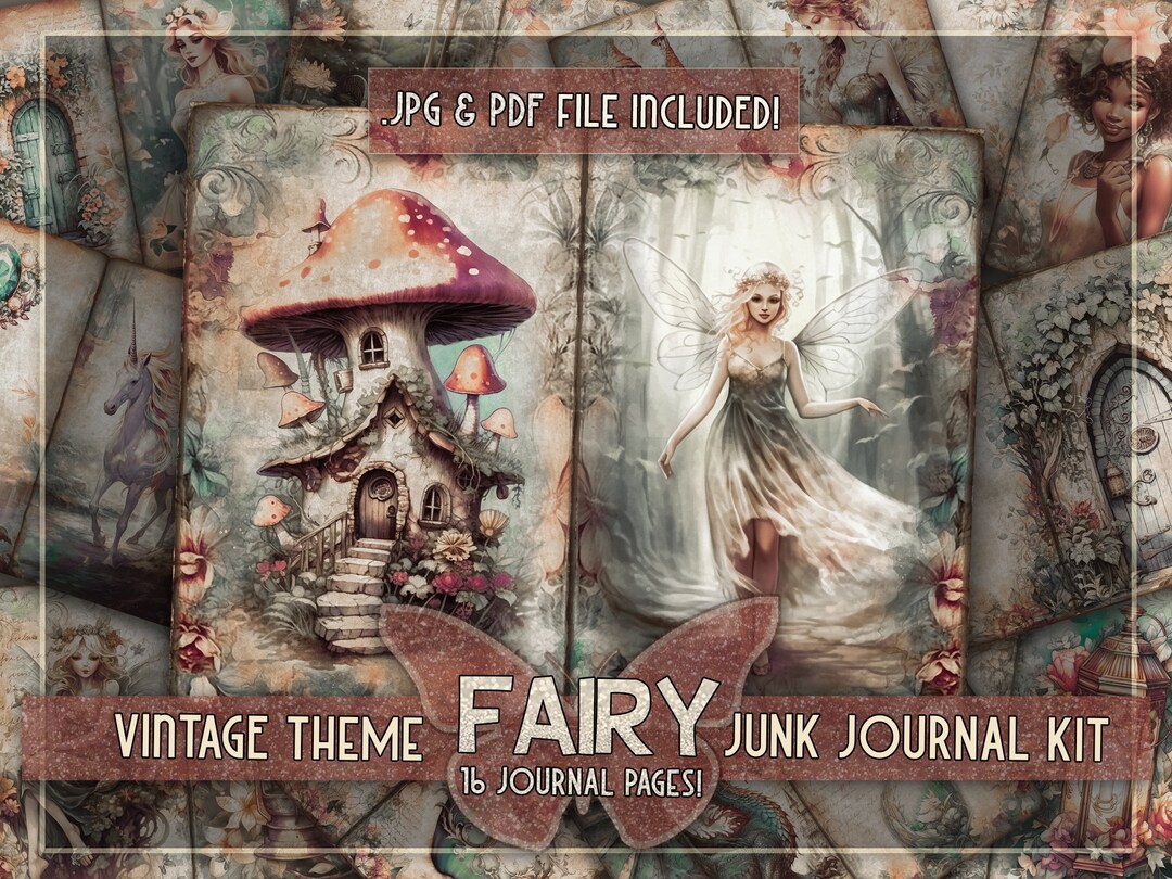 Vintage Fairy Junk Journal Kit Printable Fairies Junkjournal Magical ...