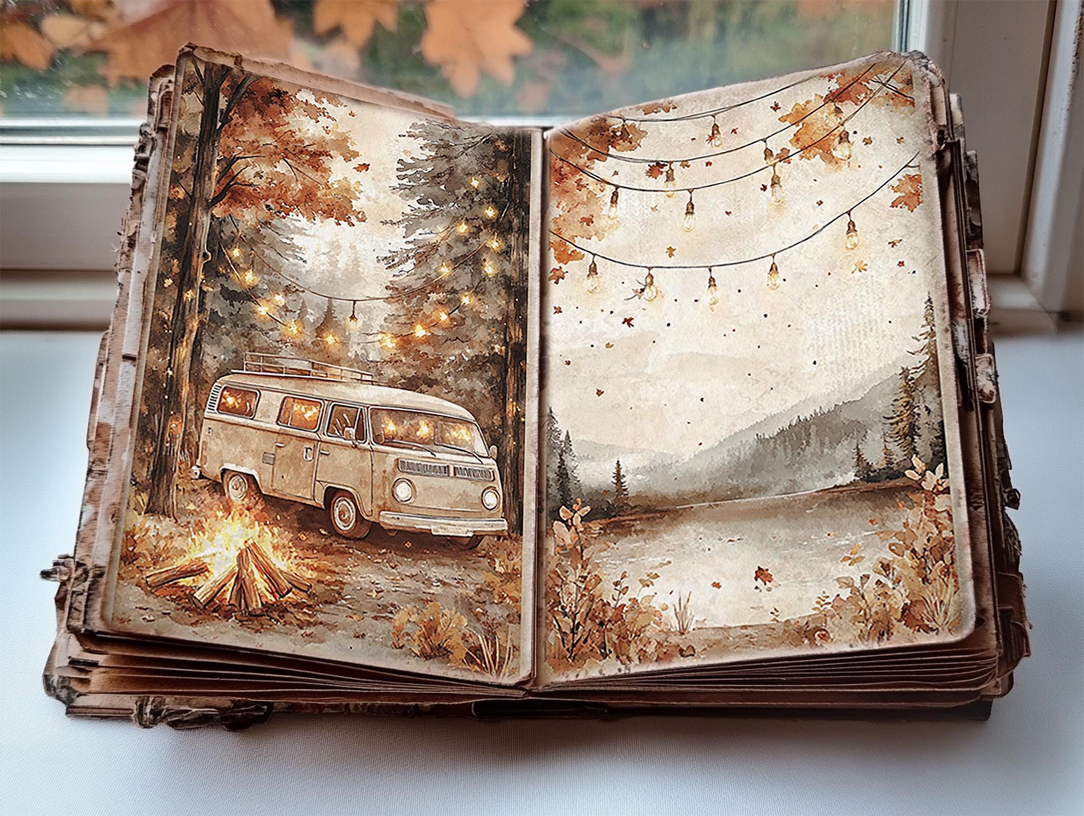 Rustic Boho Autumn Printable Cozy Fall Papers Vintage Junkjournal Pages ...