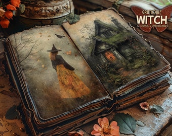 Grimoire hexen junk Journal 2019 Herbst Hexe Printable dunkle Herbst Hexe Ephemera