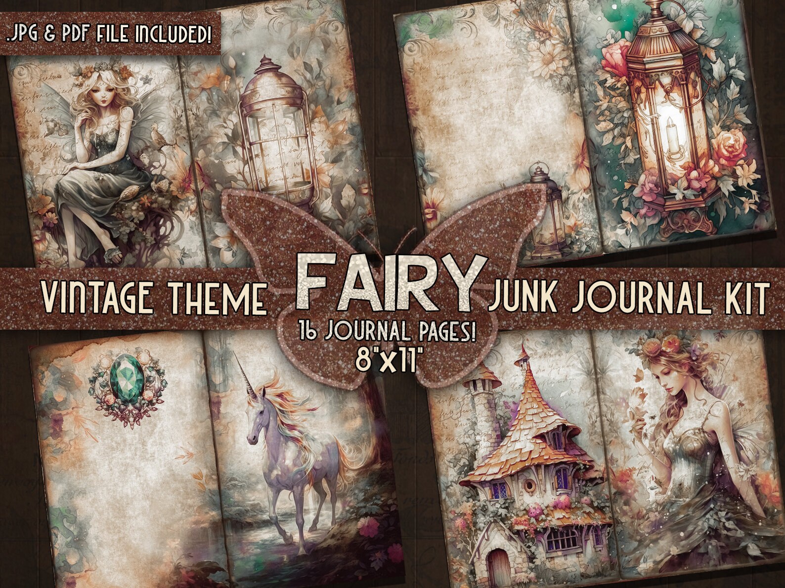 Vintage Fairy Junk Journal Kit Printable Fairies Junkjournal Magical ...