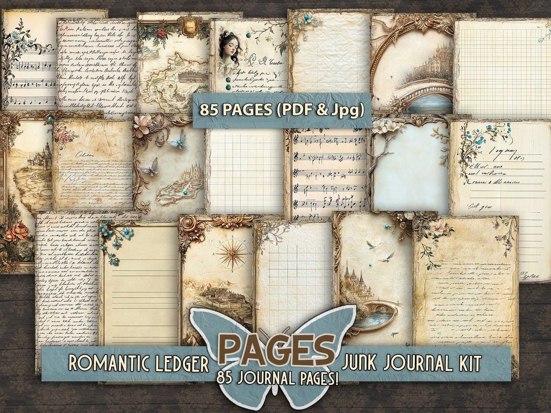 Ledger Paper Digital Junk Journal Old Paper Vintage Antique Printable ...