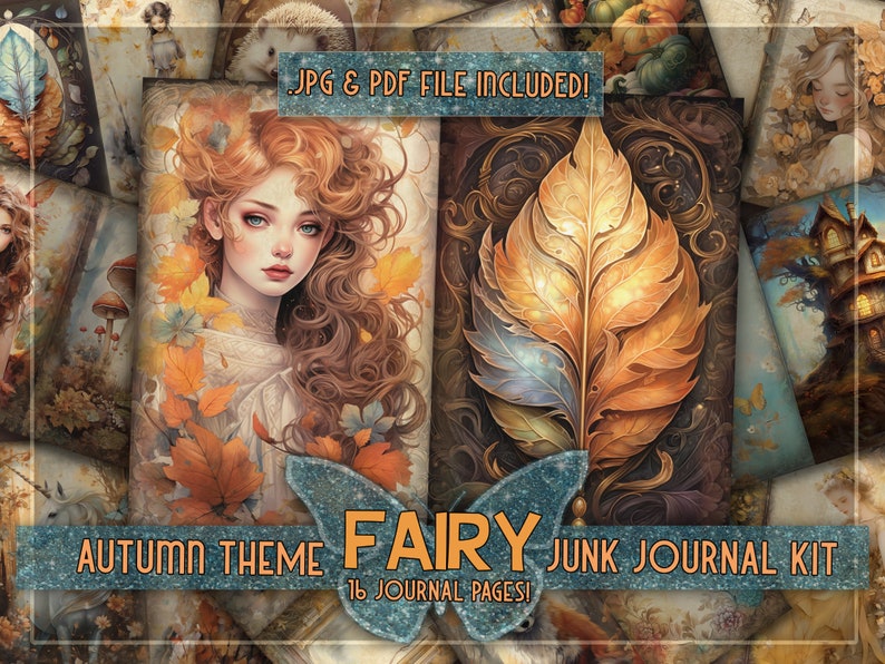 Magische fee afdrukbare bundel Fantasy bos junkjournal Seizoensgebonden fairy ephemera papers Lente Zomer Herfst Winter Bundel junkjournal kit afbeelding 6