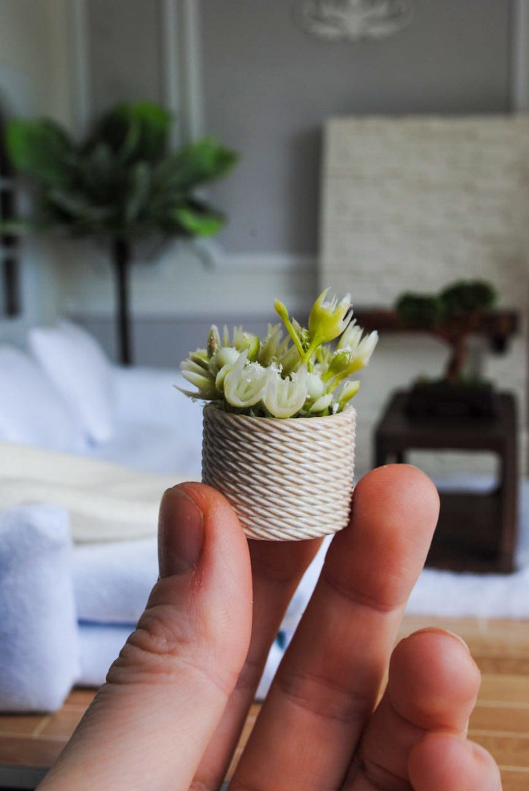 1/12 Casa Delle Bambole in Miniatura Pianta in Vaso Da