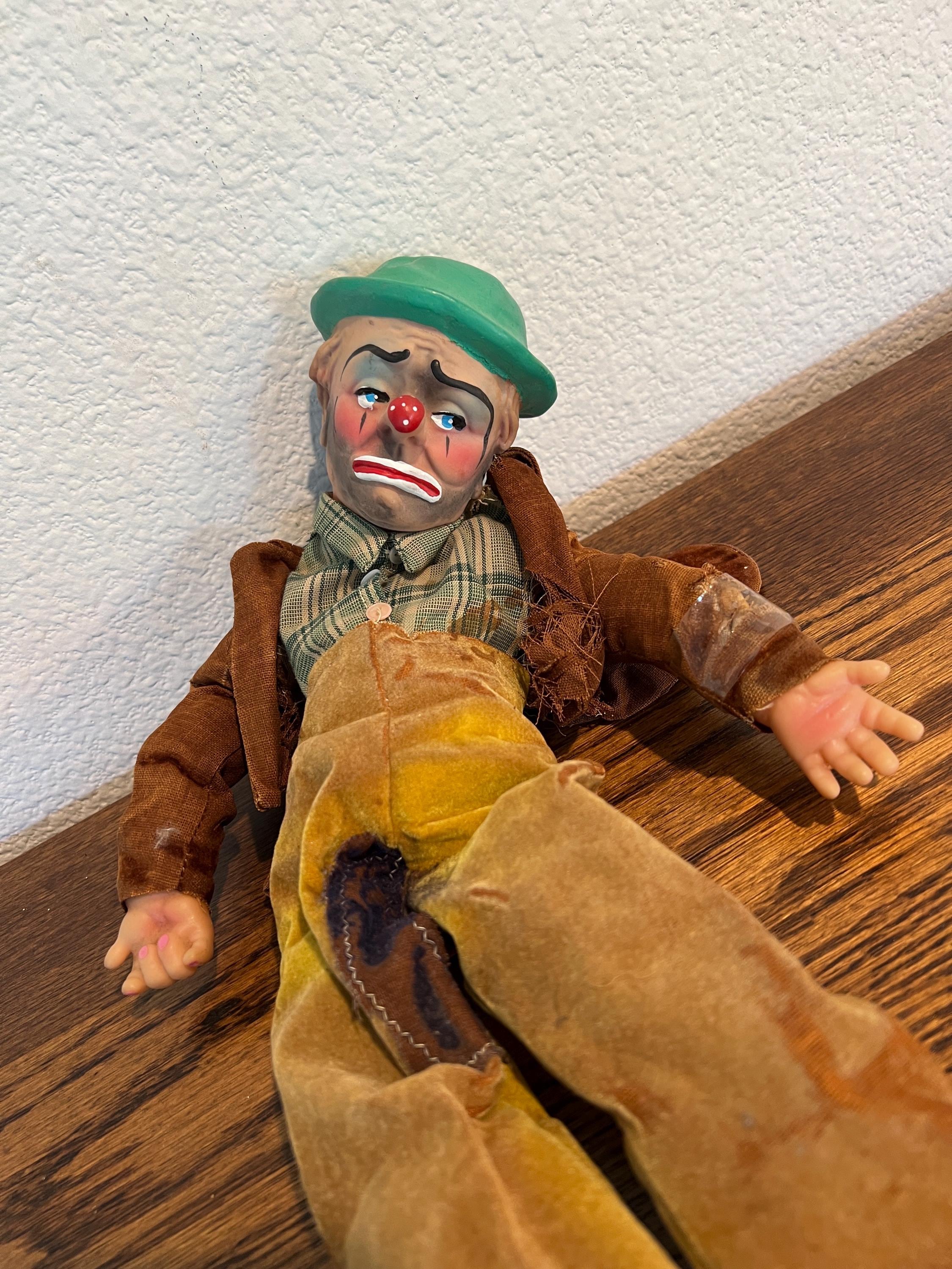 50s Vintage Emmett Kelly Clown Doll箱あり 1950'S ORIGINAL EMMETT KELLY'S “WILLIE THE CLOWN” DOLL HOBO