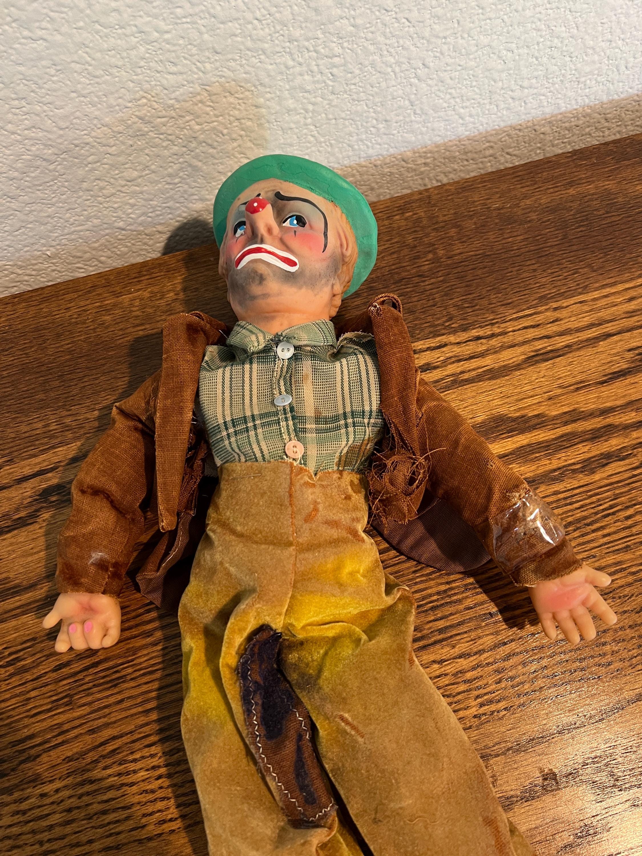 50s Vintage Emmett Kelly Clown Doll箱あり VTG 1950