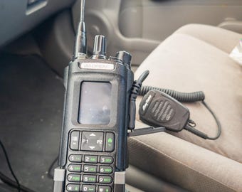 Baofeng DM-32UV UV32 Two Tone Radio Dock | Vehicle & Desktop Stand | DMR GMRS Ham | Car Truck Desk Holder