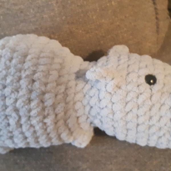 Ready to Ship - Happy Happy Hippo, , snuggly, crocheted super soft  Amigurumi stuffed toy