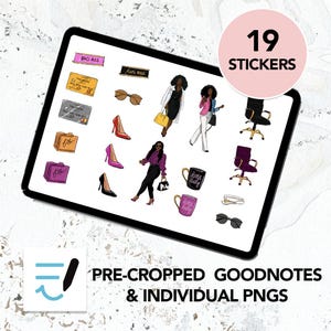 Digital Planner Digital Stickers - 61 Stickers, Goodnotes file, Pre-Cropped Individuals, PNGs Digital Stickers, Pre-cropped iPad Stickers