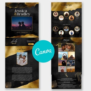 RSVP Wedding Website | Wedding RSVP Website | Canva Wedding Website | Editable | Paperless Invitation Responsive