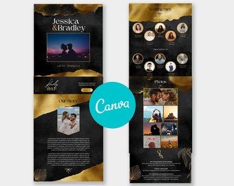 RSVP Wedding Website | Wedding RSVP Website | Canva Wedding Website | Editable | Paperless Invitation Responsive