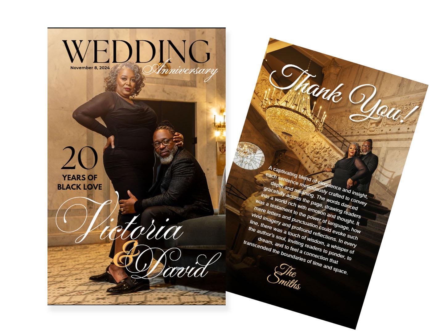 8 Page DIY White & Gold Vow Renewal Program, Magazine Template Fully
