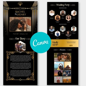 Canva Wedding Website | DIY Wedding Website | Canva Template | Editable | Paperless Invitation Responsive
