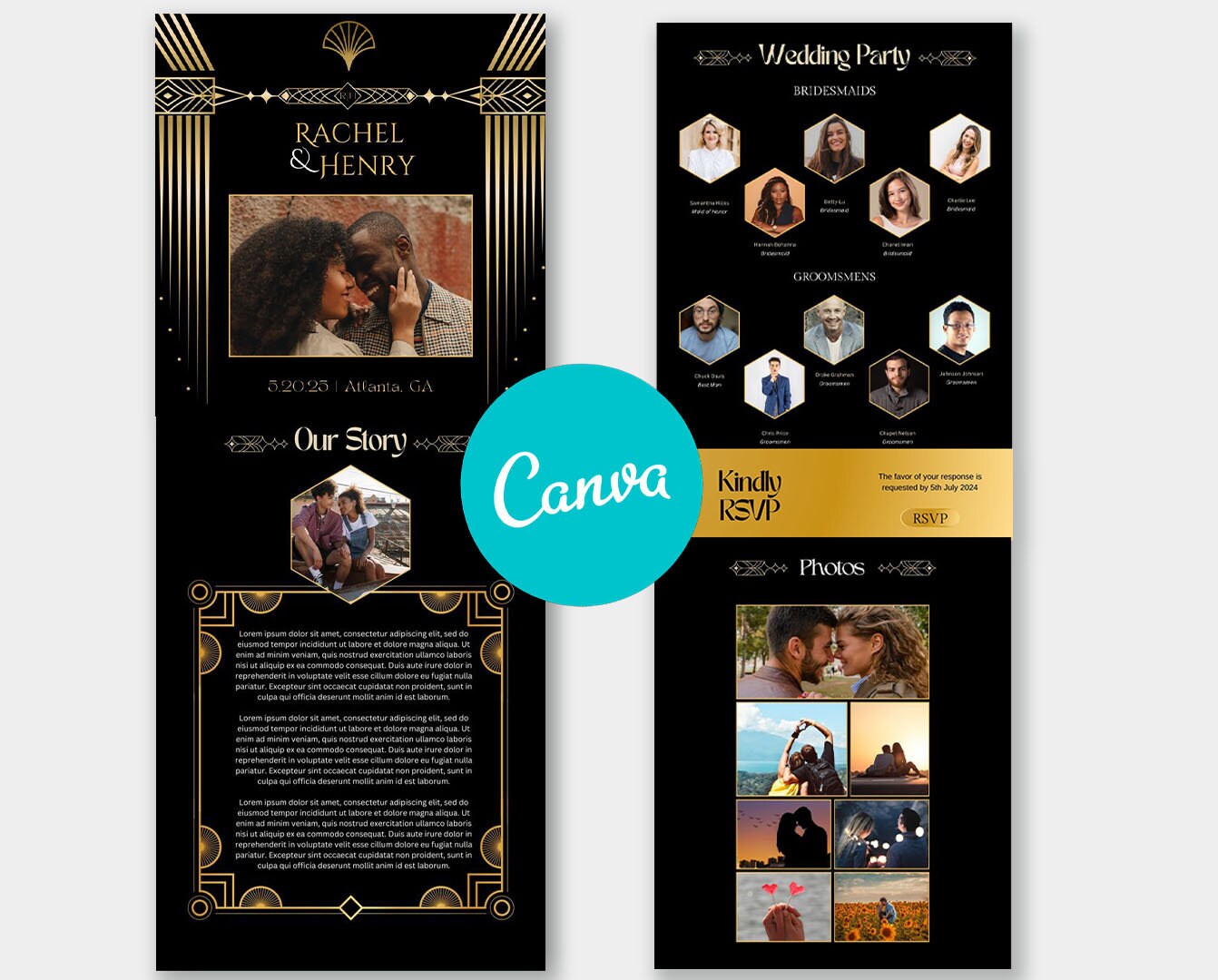 Canva Wedding Website | DIY Wedding Website | Canva Template | Editable ...