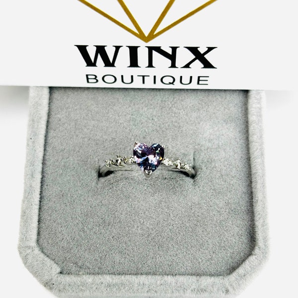 Alexandrite Crystal Ring S925 Sterling Silver Ring Adjustable Alexandrite Ring Alexandrite Jewellery Gift For Her Purple June Birthstone