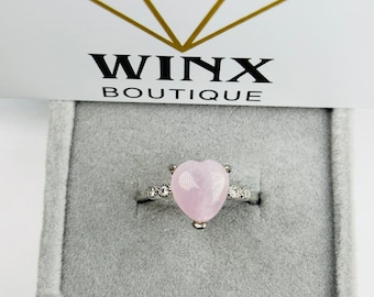 Rose Quartz Crystal Ring S925 Sterling Silver Ring Adjustable Rose Quartz Ring Rose Quartz Jewellery Gift For Her January Birthstone Birthda